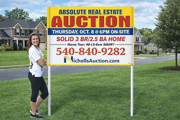 metal post kit for real estate signs with tool-free installation