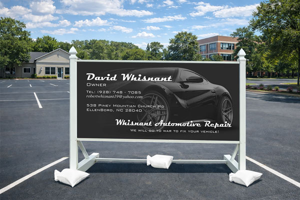 4x8 site sign with self standing post kit installed outdoors