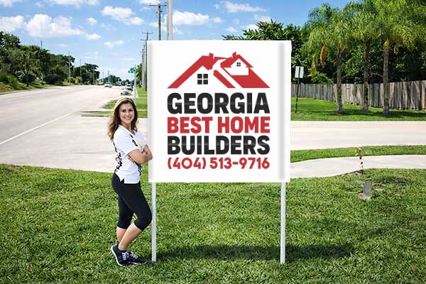 4x4 builder sign mounted outdoors